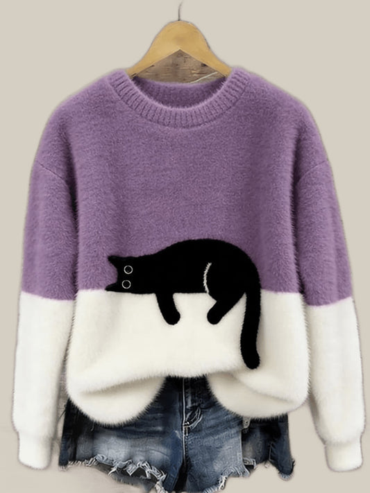 Luna | Pull Imprimé Chat