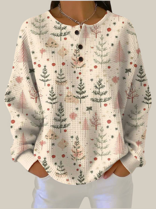 Mathilde - Pull crème à motif sapin délicat