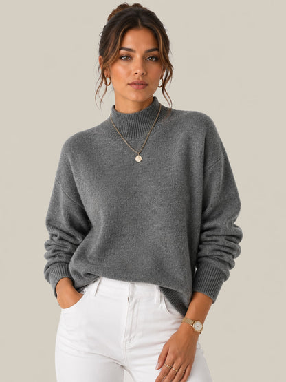 Pull en Tricot à Col Roulé pour Femmes, Confortable et Léger, Pull d'Hiver