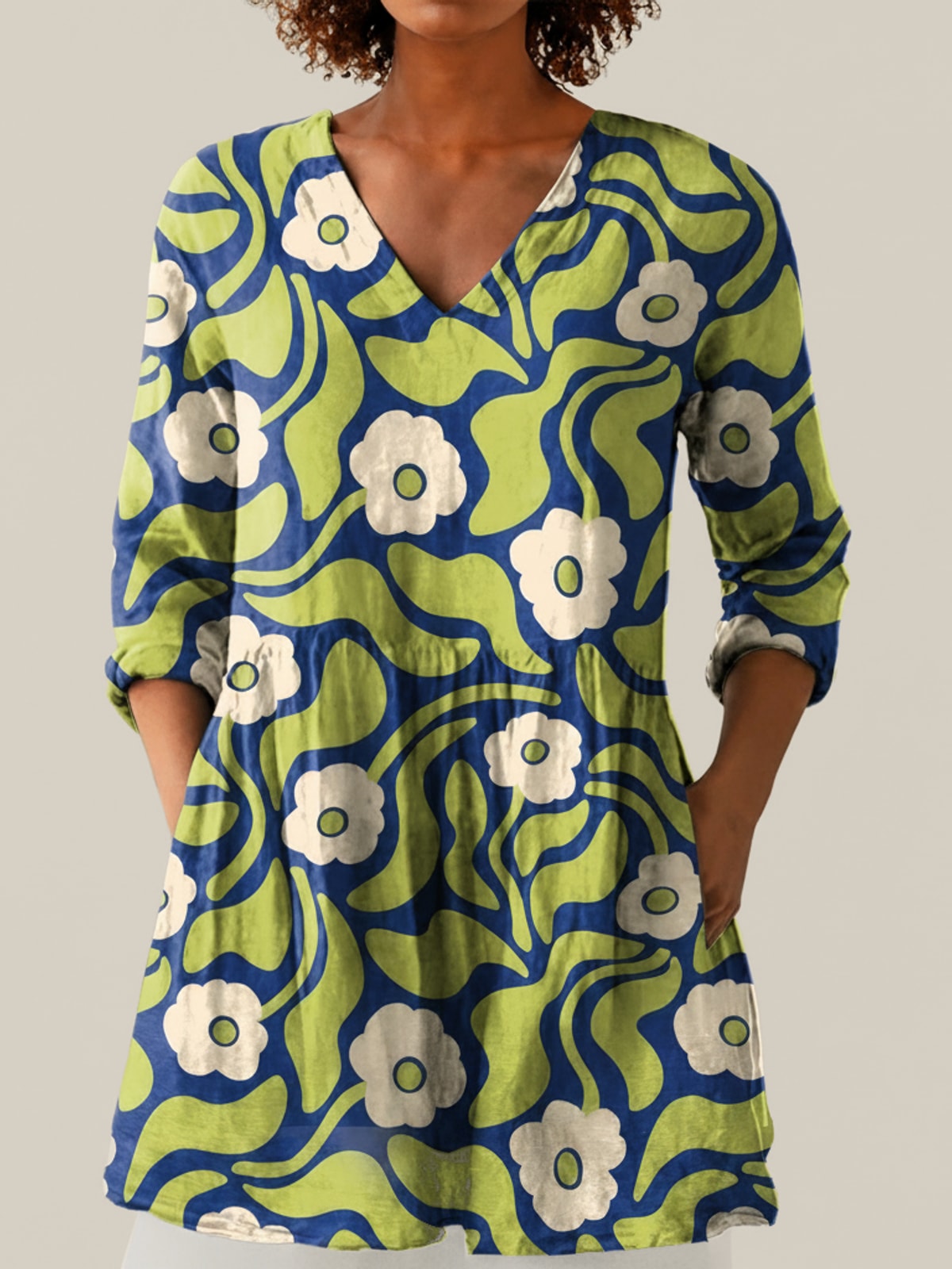 Talia - Blouse longue imprimée