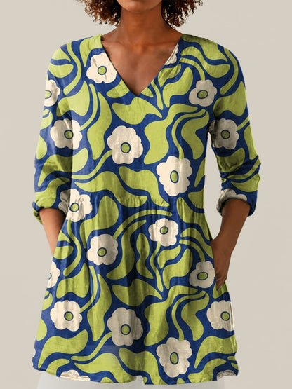 Talia - Blouse longue imprimée