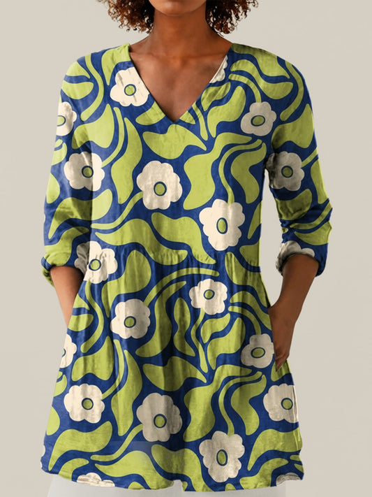 Talia - Blouse longue imprimée
