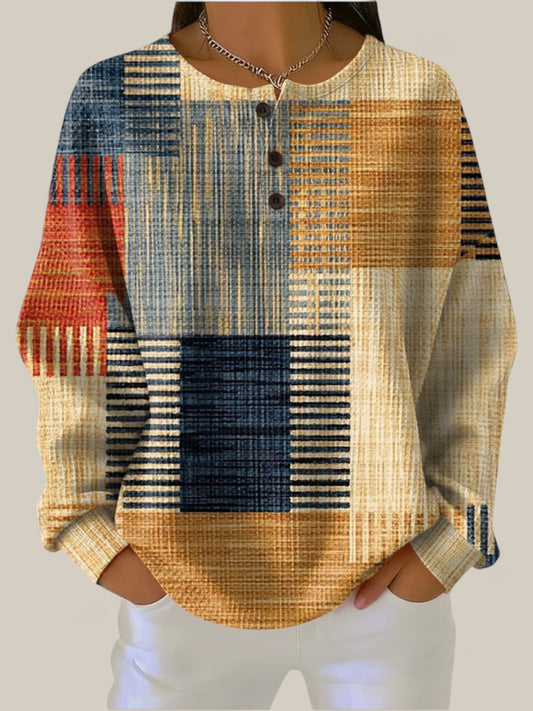 Thea - Pull à motif patchwork coloré